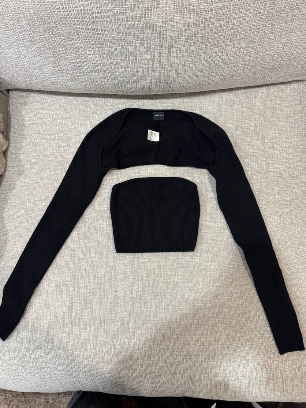 White Fox Bolero Shrug and Tube Top Set